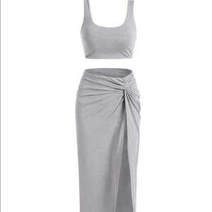 NWOT Crop top and high waisted maxi skirt
